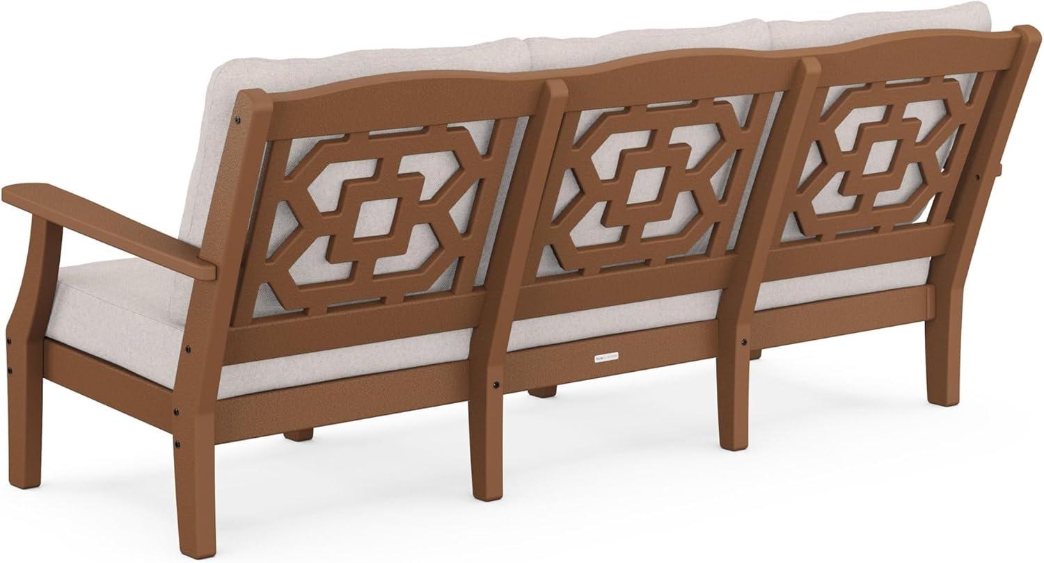 image:imageMartha Stewart by POLYWOOD Chinoiserie 4Piece Deep Seating Set with Sofa in BlackDune BurlapTeak Dune Burlap