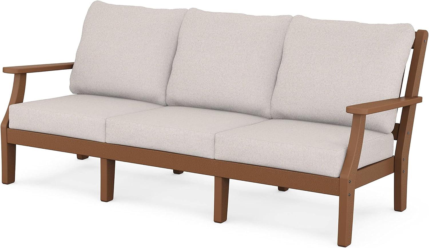 image:imageMartha Stewart by POLYWOOD Chinoiserie 4Piece Deep Seating Set with Sofa in BlackDune BurlapTeak Dune Burlap