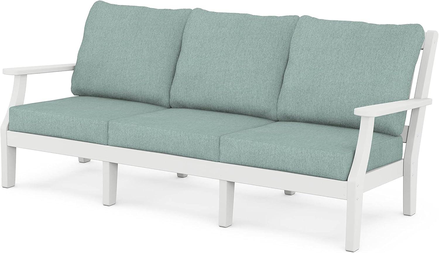 image:imageMartha Stewart by POLYWOOD Chinoiserie 4Piece Deep Seating Set with Sofa in BlackDune BurlapWhite Glacier Spa