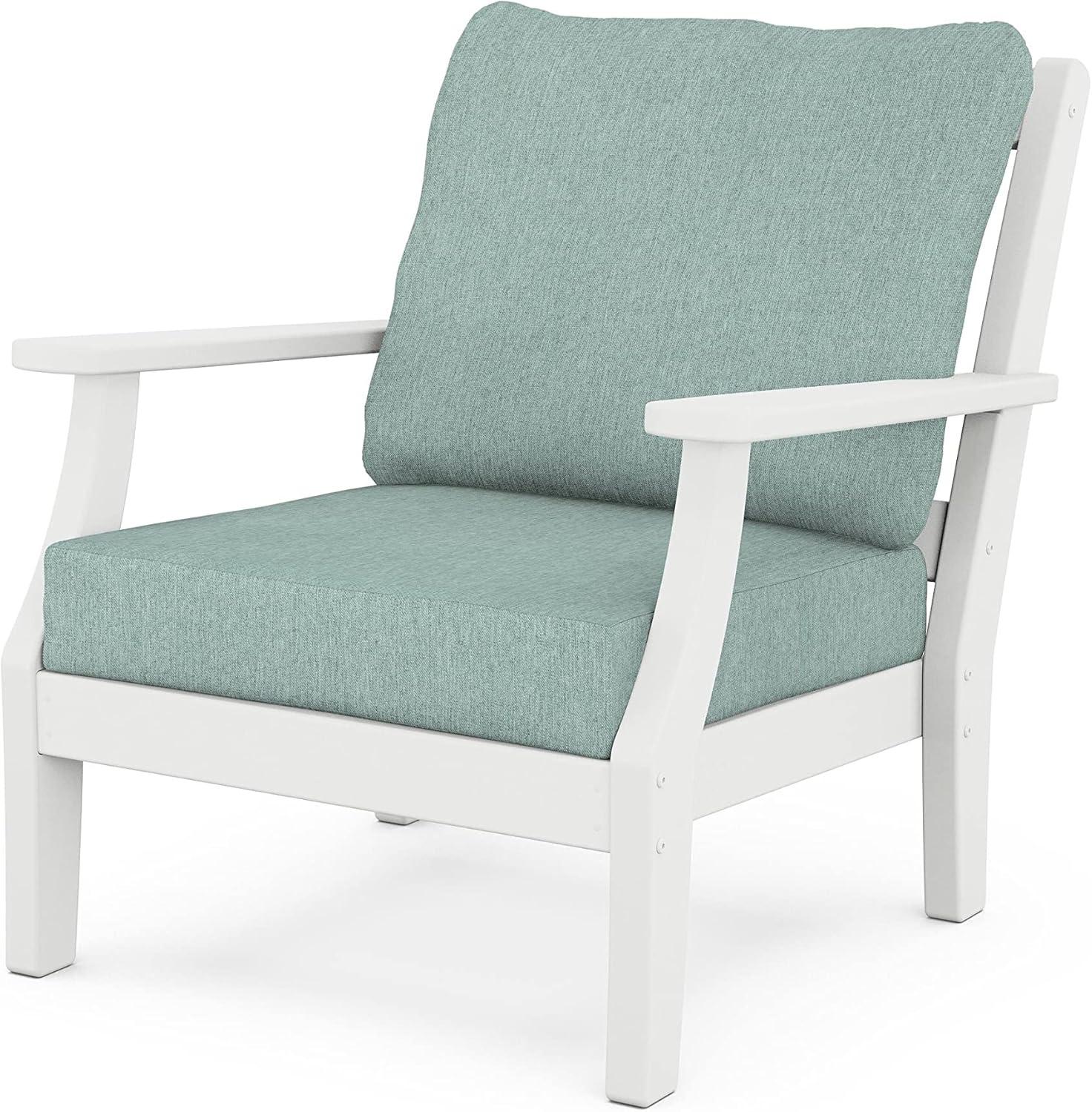 image:imageMartha Stewart by POLYWOOD Chinoiserie 4Piece Deep Seating Set with Sofa in BlackDune BurlapWhite Glacier Spa