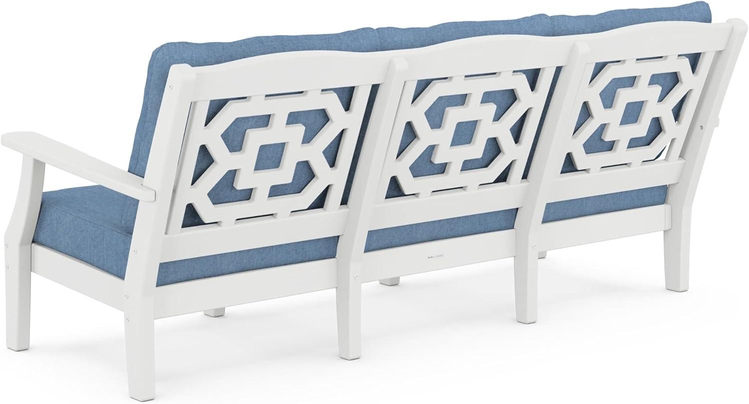 image:imageMartha Stewart by POLYWOOD Chinoiserie 4Piece Deep Seating Set with Sofa in BlackDune BurlapWhite Sky Blue