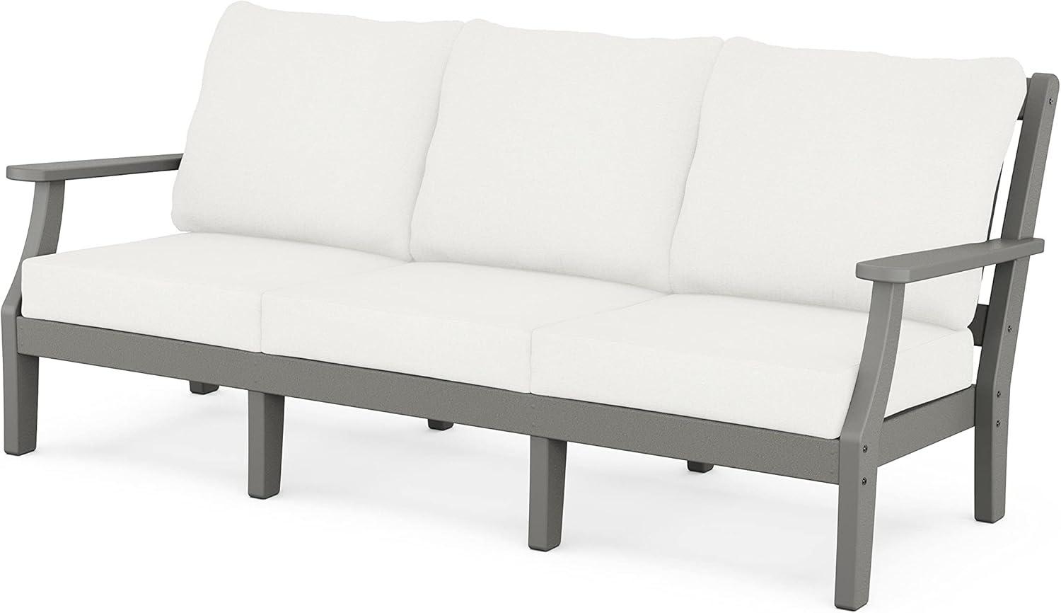 image:imageMartha Stewart by POLYWOOD Chinoiserie 6Piece Lounge Sofa Set in MahoganySpiced BurlapSlate Grey Natural Linen