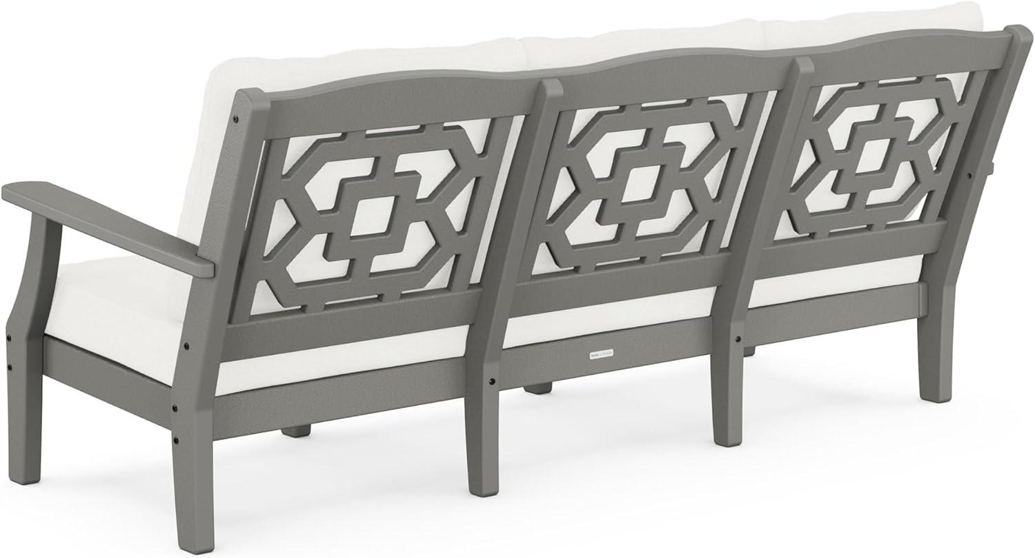 image:imageMartha Stewart by POLYWOOD Chinoiserie 6Piece Lounge Sofa Set in MahoganySpiced BurlapSlate Grey Natural Linen