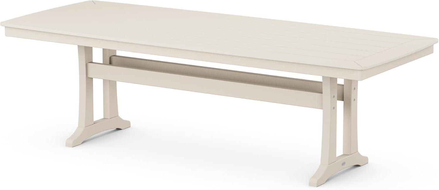 image:imageMartha Stewart by POLYWOOD Chinoiserie 9Piece Dining Set with Trestle Legs in WhiteSand