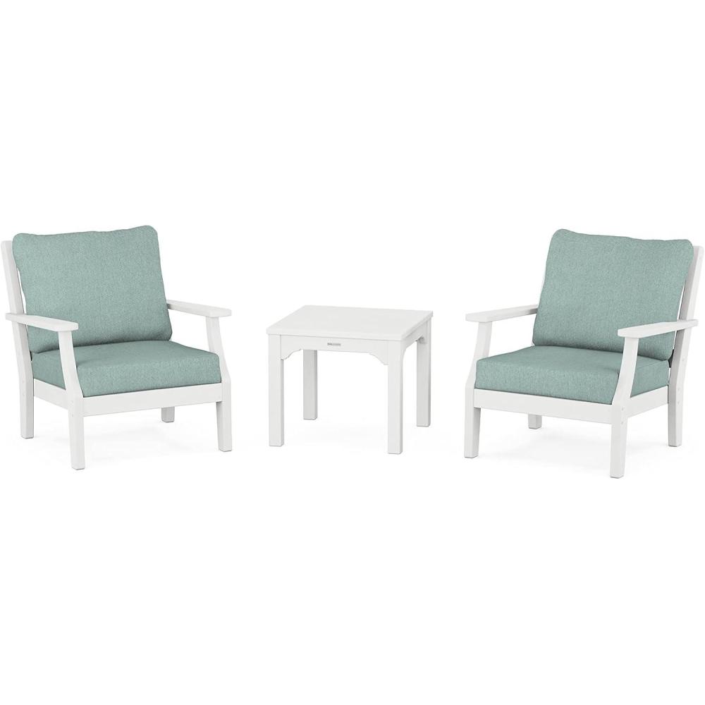 image:imageMartha Stewart by POLYWOOD Acadia 5Piece Farmhouse Dining Set with Benches in WhiteWhite Glacier Spa
