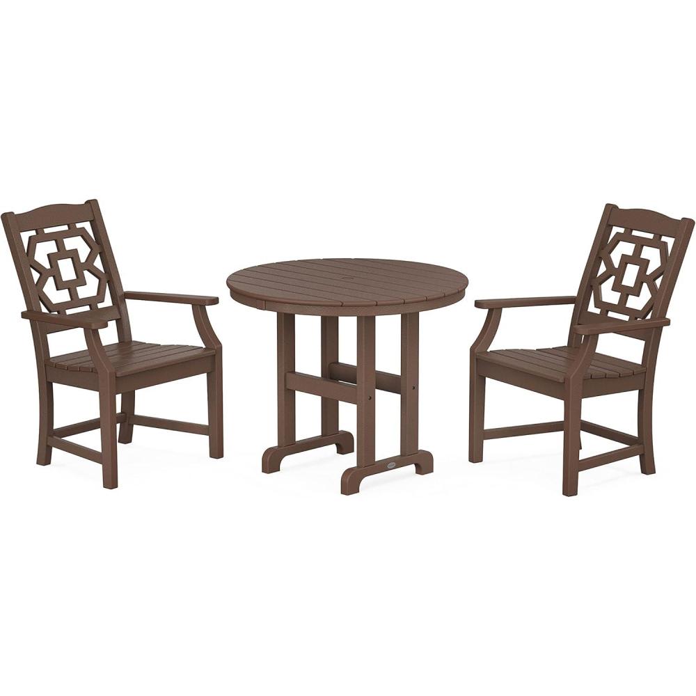 image:imageMartha Stewart by POLYWOOD Chinoiserie 3Piece Farmhouse Dining Set in MahoganyMahogany
