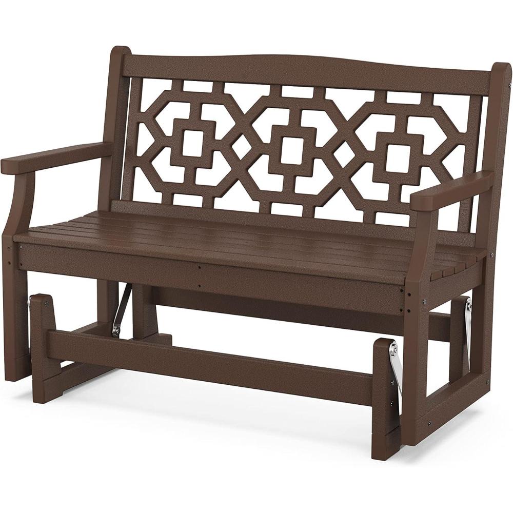 image:imageMartha Stewart by POLYWOOD Chinoiserie 48 Glider in MahoganyMahogany