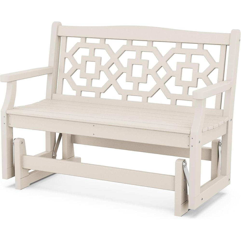 image:imageMartha Stewart by POLYWOOD Chinoiserie 48 Glider in MahoganySand