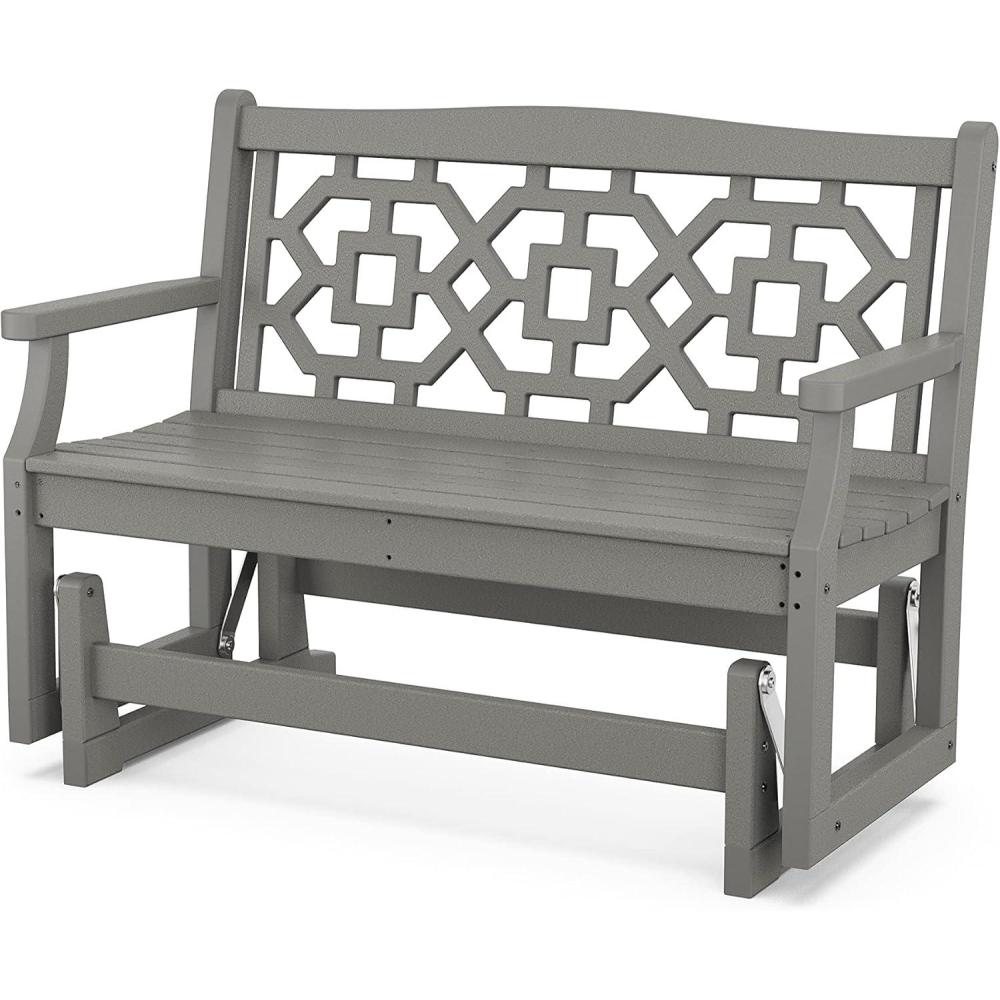 image:imageMartha Stewart by POLYWOOD Chinoiserie 48 Glider in MahoganySlate Grey