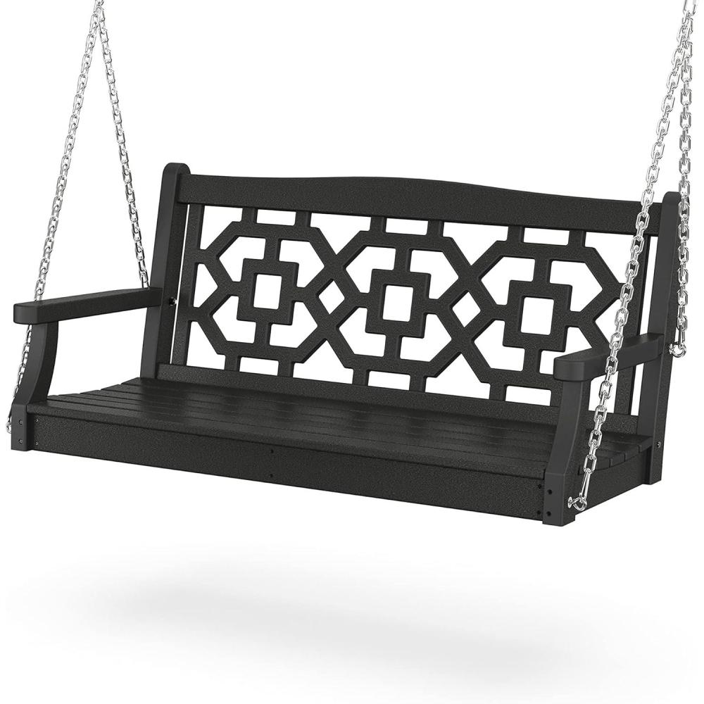 image:imageMartha Stewart by POLYWOOD Chinoiserie 48 Swing in SandBlack