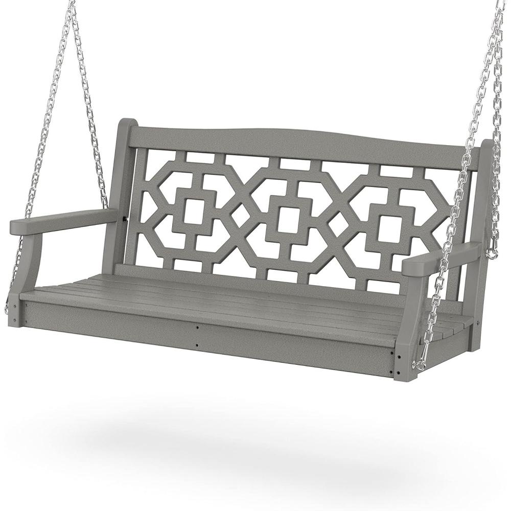 image:imageMartha Stewart by POLYWOOD Chinoiserie 48 Swing in SandSlate Grey