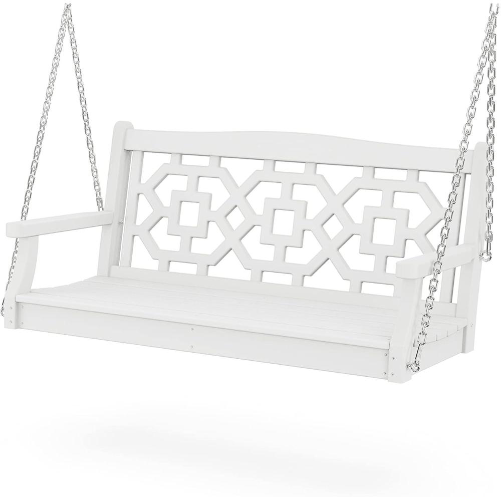 image:imageMartha Stewart by POLYWOOD Chinoiserie 48 Swing in SandWhite