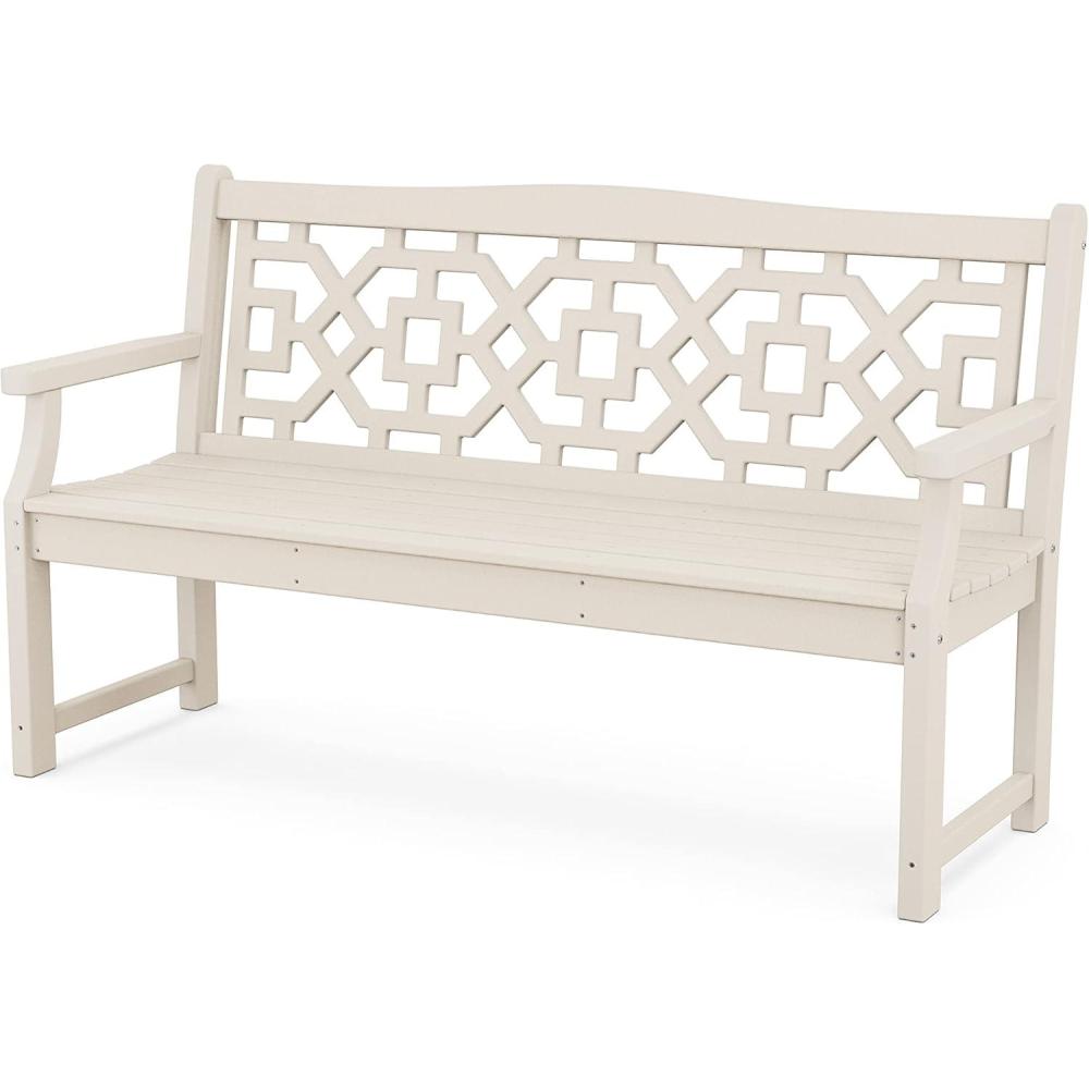 image:imageMartha Stewart by POLYWOOD Chinoiserie 60 Garden Bench in WhiteSand