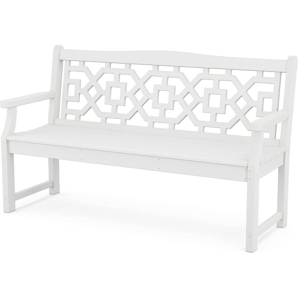 image:imageMartha Stewart by POLYWOOD Chinoiserie 60 Garden Bench in WhiteWhite
