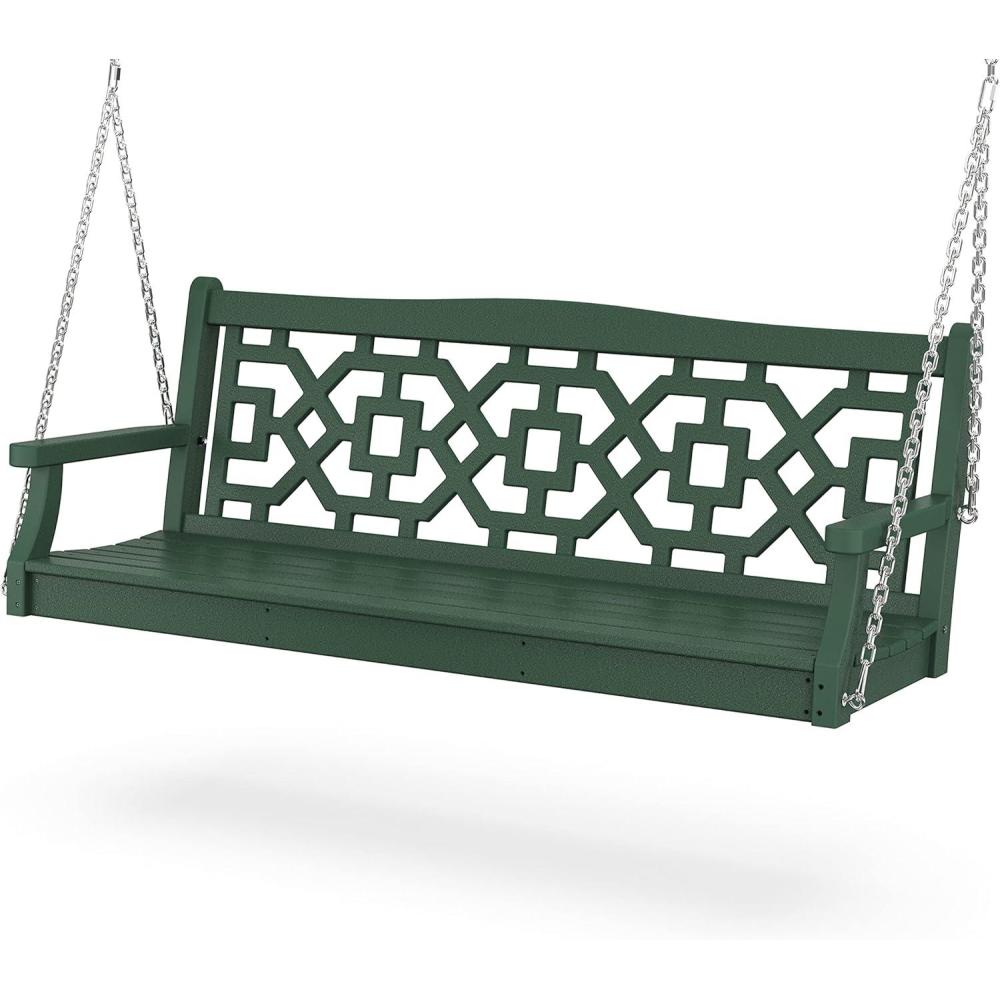 image:imageMartha Stewart by POLYWOOD Chinoiserie 60 Swing in MahoganyGreen