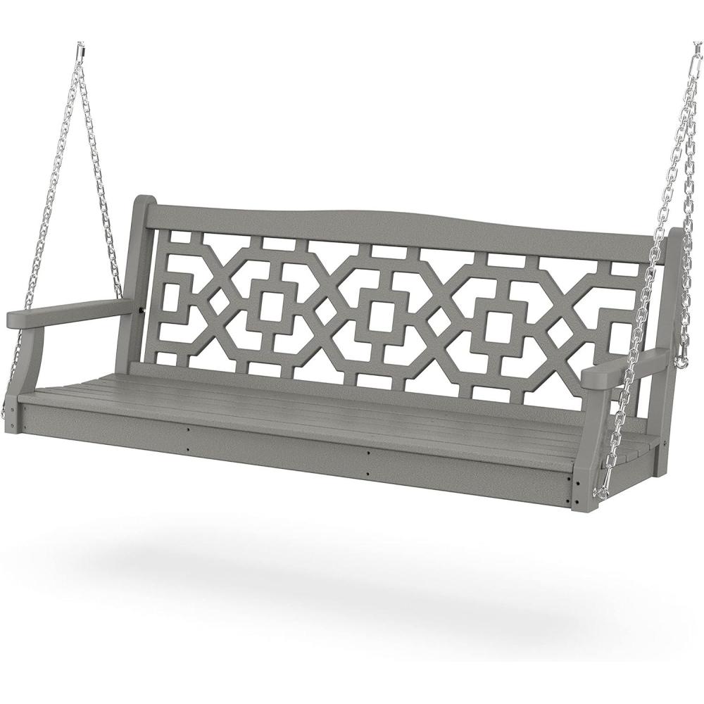 image:imageMartha Stewart by POLYWOOD Chinoiserie 60 Swing in MahoganySlate Grey