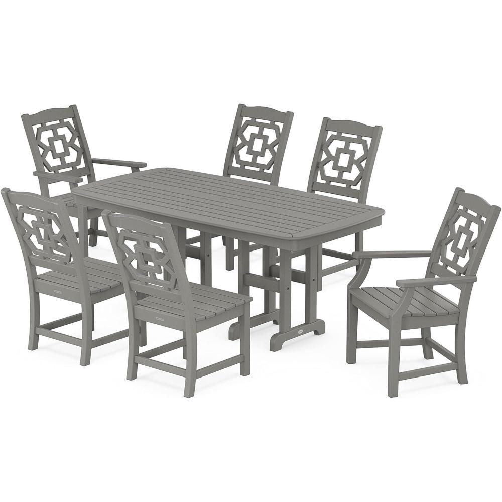 image:imageMartha Stewart by POLYWOOD Chinoiserie 7Piece Dining Set in WhiteSlate Grey