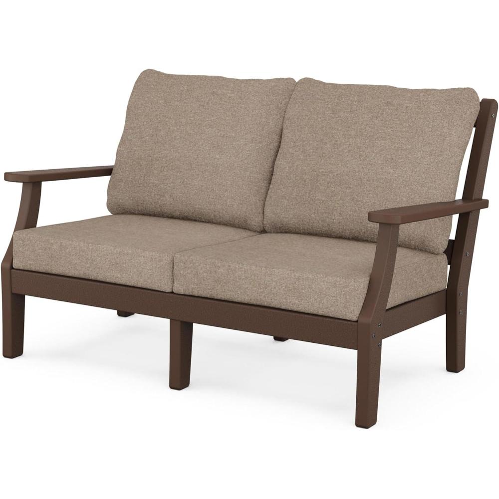 image:imageMartha Stewart by POLYWOOD Chinoiserie Deep Seating Loveseat in WhiteSky BlueMahogany Spiced Burlap