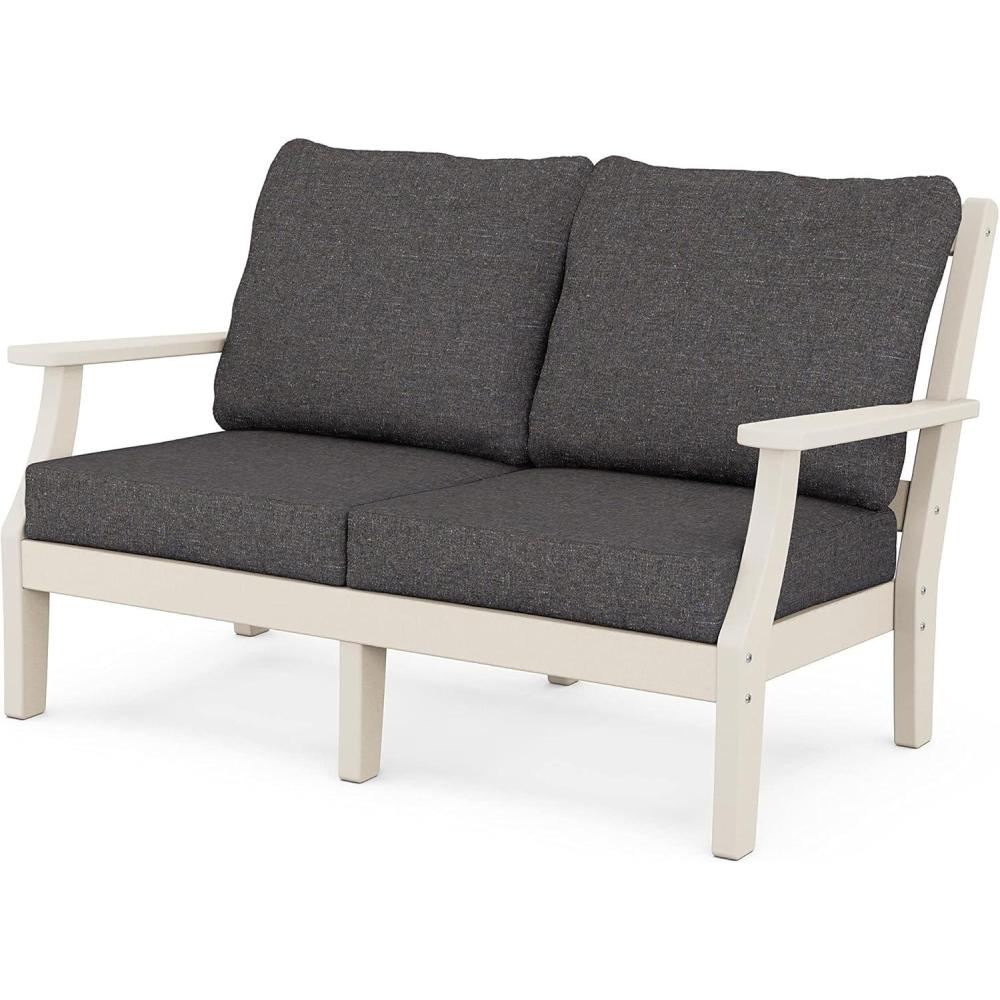image:imageMartha Stewart by POLYWOOD Chinoiserie Deep Seating Loveseat in WhiteSky BlueSand Ash Charcoal