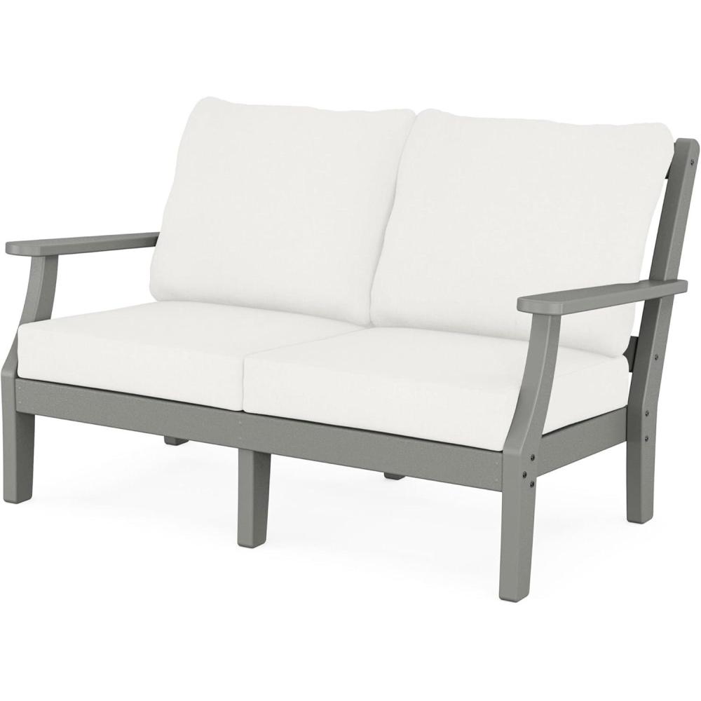 image:imageMartha Stewart by POLYWOOD Chinoiserie Deep Seating Loveseat in WhiteSky BlueSlate Grey Natural Linen