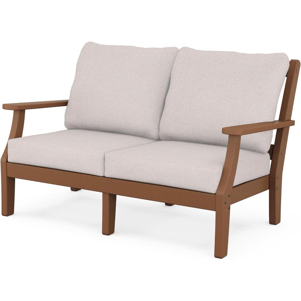 image:imageMartha Stewart by POLYWOOD Chinoiserie Deep Seating Loveseat in WhiteSky BlueTeak Dune Burlap
