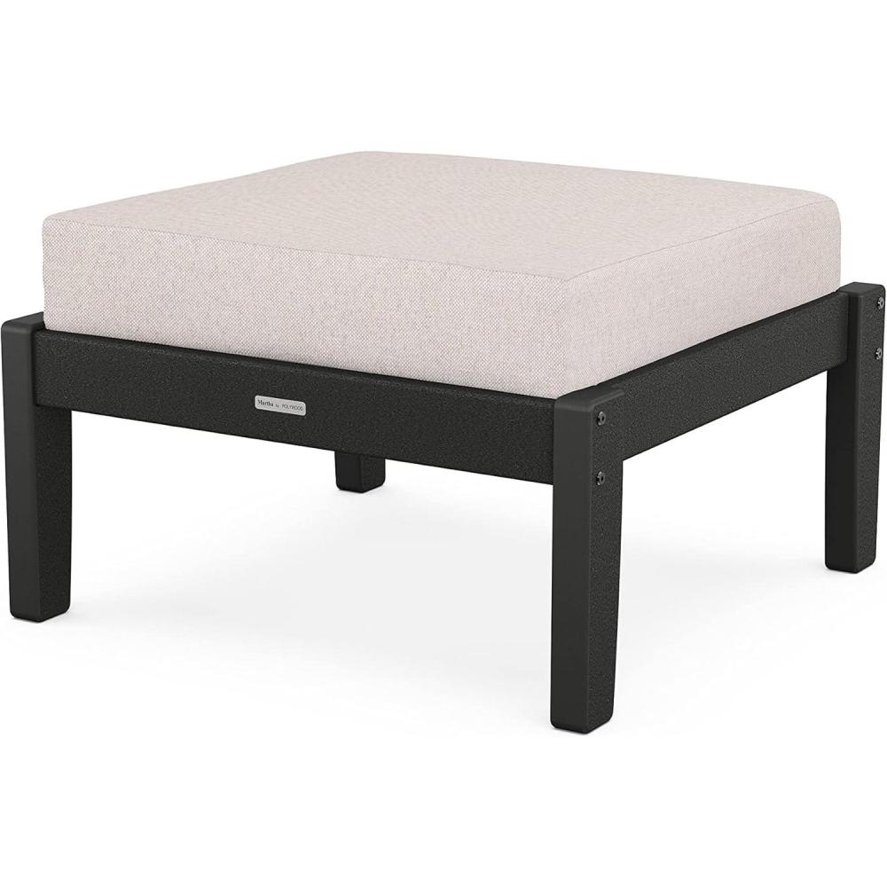 image:imageMartha Stewart by POLYWOOD Chinoiserie Deep Seating Ottoman MahoganySpiced BurlapBlack Dune Burlap