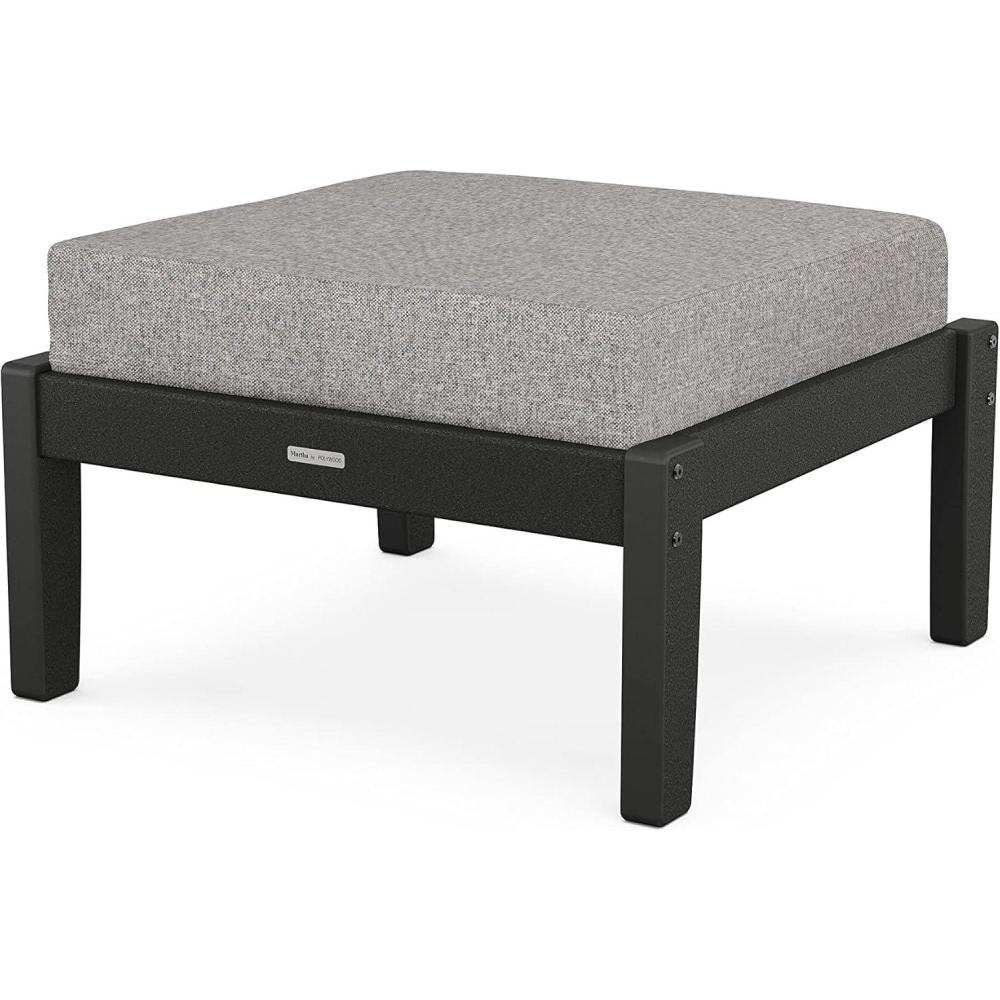 image:imageMartha Stewart by POLYWOOD Chinoiserie Deep Seating Ottoman MahoganySpiced BurlapBlack Grey Mist