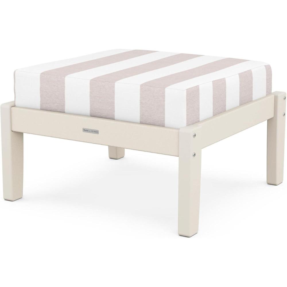 image:imageMartha Stewart by POLYWOOD Chinoiserie Deep Seating Ottoman MahoganySpiced BurlapSand Cabana Stripe Dune Burlap