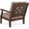 Martha Stewart by POLYWOOD® Acadia 5-Piece Farmhouse Dining Set with Benches in White(Mahogany / Spiced Burlap)