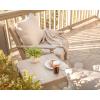 Martha Stewart by POLYWOOD® Acadia 5-Piece Farmhouse Dining Set with Benches in White(Sand / Leaf Dune Burlap)