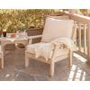 Martha Stewart by POLYWOOD® Acadia 5-Piece Farmhouse Dining Set with Benches in White(Sand / Trellis Dune Burlap)
