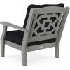 Martha Stewart by POLYWOOD® Acadia 5-Piece Farmhouse Dining Set with Benches in White(Slate Grey / Midnight Linen)