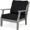 Martha Stewart by POLYWOOD® Acadia 5-Piece Farmhouse Dining Set with Benches in White(Slate Grey / Midnight Linen)
