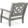 Martha Stewart by POLYWOOD® Acadia 5-Piece Farmhouse Dining Set with Benches in White(Slate Grey / Natural Linen)