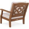 Martha Stewart by POLYWOOD® Acadia 5-Piece Farmhouse Dining Set with Benches in White(Teak / Dune Burlap)