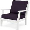 Martha Stewart by POLYWOOD® Acadia 5-Piece Farmhouse Dining Set with Benches in White(White / Navy Linen)