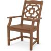 Martha Stewart by POLYWOOD® Chinoiserie 3-Piece Farmhouse Dining Set in Mahogany(Teak)