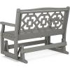 Martha Stewart by POLYWOOD® Chinoiserie 48″ Glider in Mahogany(Slate Grey)