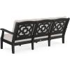 Martha Stewart by POLYWOOD® Chinoiserie 4-Piece Deep Seating Set with Sofa in Black/Dune Burlap(Black / Dune Burlap)