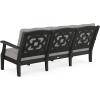 Martha Stewart by POLYWOOD® Chinoiserie 4-Piece Deep Seating Set with Sofa in Black/Dune Burlap(Black / Grey Mist)