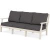 Martha Stewart by POLYWOOD® Chinoiserie 4-Piece Deep Seating Set with Sofa in Black/Dune Burlap(Sand / Ash Charcoal)