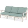 Martha Stewart by POLYWOOD® Chinoiserie 4-Piece Deep Seating Set with Sofa in Black/Dune Burlap(Sand / Glacier Spa)