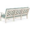 Martha Stewart by POLYWOOD® Chinoiserie 4-Piece Deep Seating Set with Sofa in Black/Dune Burlap(Sand / Glacier Spa)