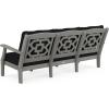 Martha Stewart by POLYWOOD® Chinoiserie 4-Piece Deep Seating Set with Sofa in Black/Dune Burlap(Slate Grey / Midnight Linen)