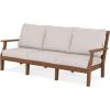Martha Stewart by POLYWOOD® Chinoiserie 4-Piece Deep Seating Set with Sofa in Black/Dune Burlap(Teak / Dune Burlap)