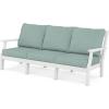 Martha Stewart by POLYWOOD® Chinoiserie 4-Piece Deep Seating Set with Sofa in Black/Dune Burlap(White / Glacier Spa)