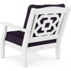 Martha Stewart by POLYWOOD® Chinoiserie 4-Piece Deep Seating Set with Sofa in Black/Dune Burlap(White / Navy Linen)