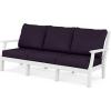 Martha Stewart by POLYWOOD® Chinoiserie 4-Piece Deep Seating Set with Sofa in Black/Dune Burlap(White / Navy Linen)