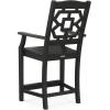 Martha Stewart by POLYWOOD® Chinoiserie 5-Piece Round Counter Set in Mahogany(Black)