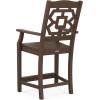 Martha Stewart by POLYWOOD® Chinoiserie 5-Piece Round Counter Set in Mahogany(Mahogany)